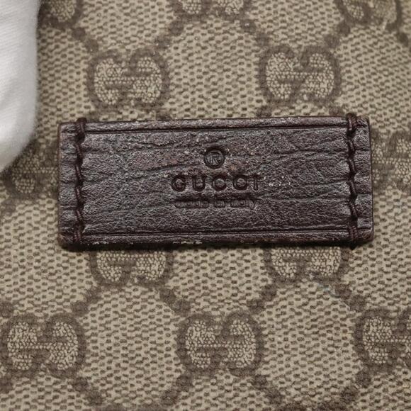 GUCCI GG Supreme Hand Bag Pvc Beige Brown Silver - Picture 14 of 16